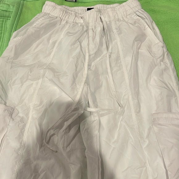 SHEIN Pants - White nylon side pocket and ties pants from SHEIN in small